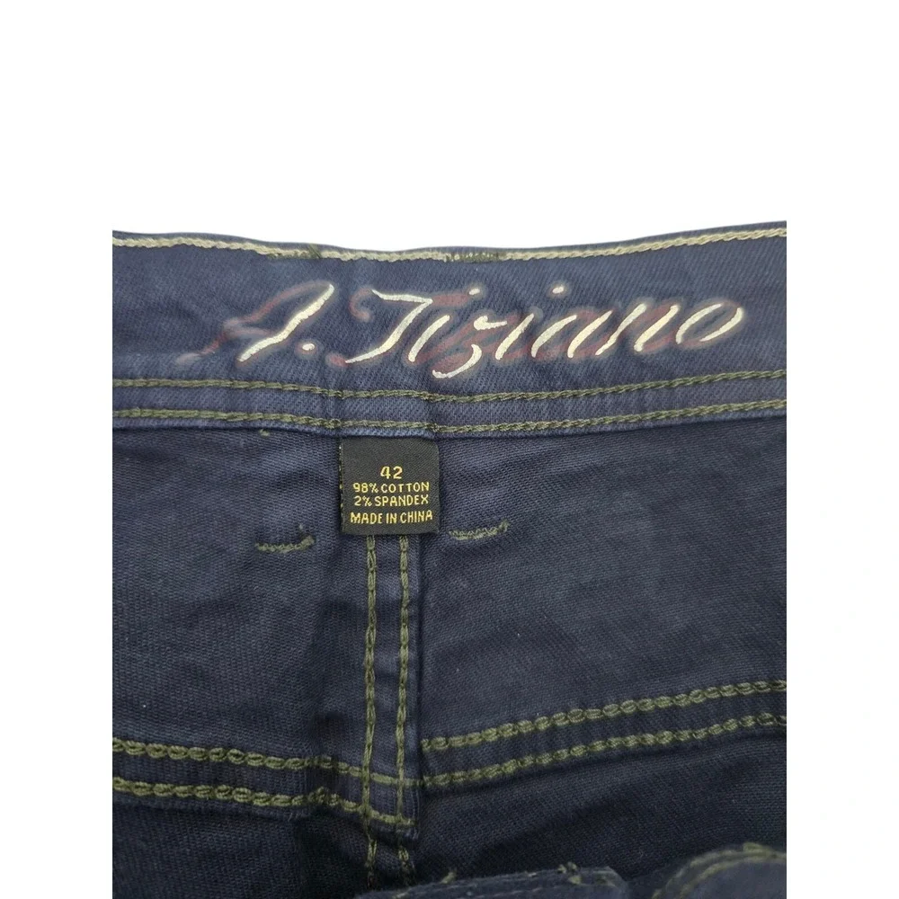 A Tiziano Mens Straight Leg Camo Jeans Size 42‎ Y2K Skater Stretch Hip Hop Pants